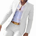 Men's cotton suit in multiple colours including purple, black, red, wine red, blue, gray, green, khaki, dark green, brown, dark blue, beige, white, dark purple, light purple, and pink options