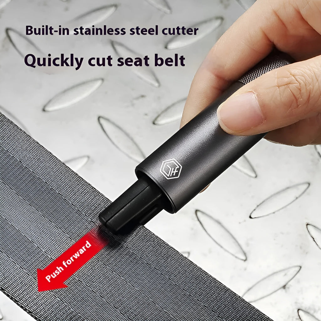 Gun grey aluminium alloy car safety hammer with bearing steel impact head for emergency window breaking