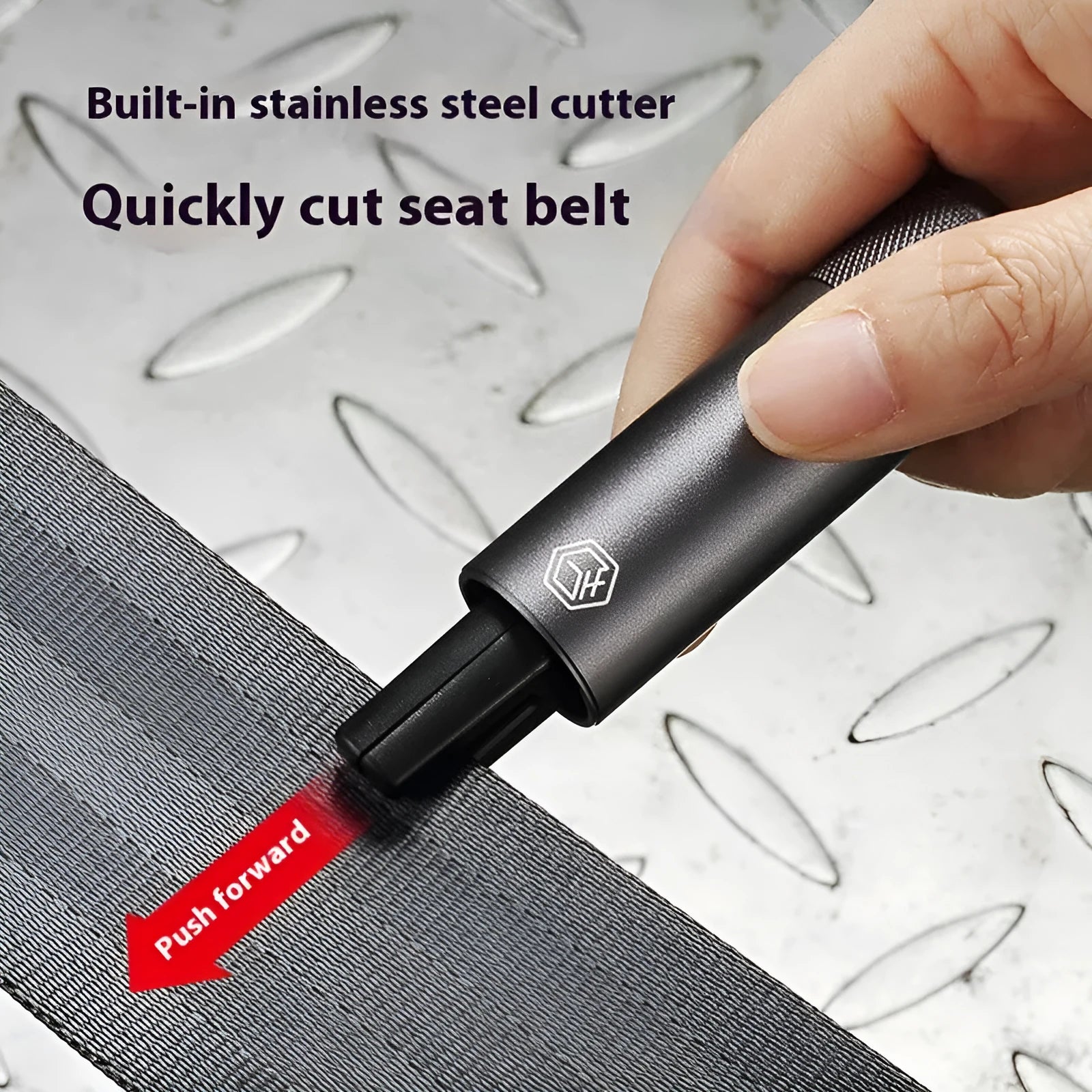 Gun grey aluminium alloy car safety hammer with bearing steel impact head for emergency window breaking
