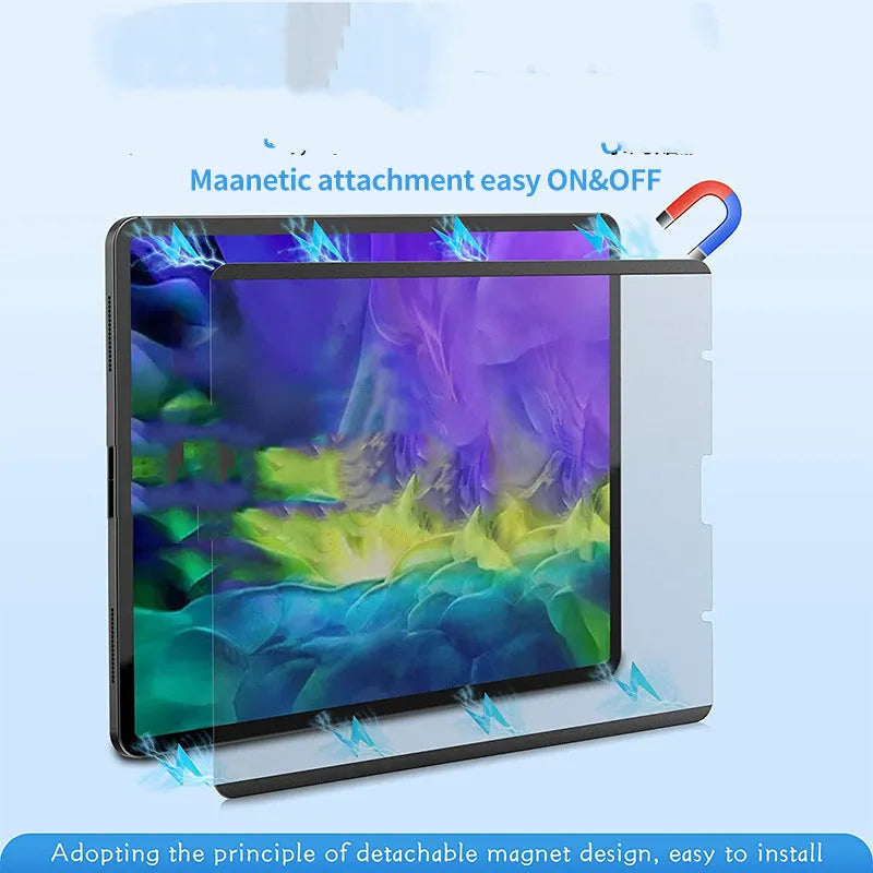 Flat frosted magnetic handwriting painting film for iPad, PET material, matte anti-reflective finish, multiple sizes available