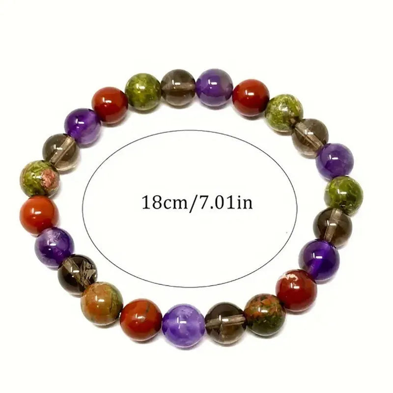 Natural stone beaded constellation bracelet in unisex handmade style with twelve zodiac sign options