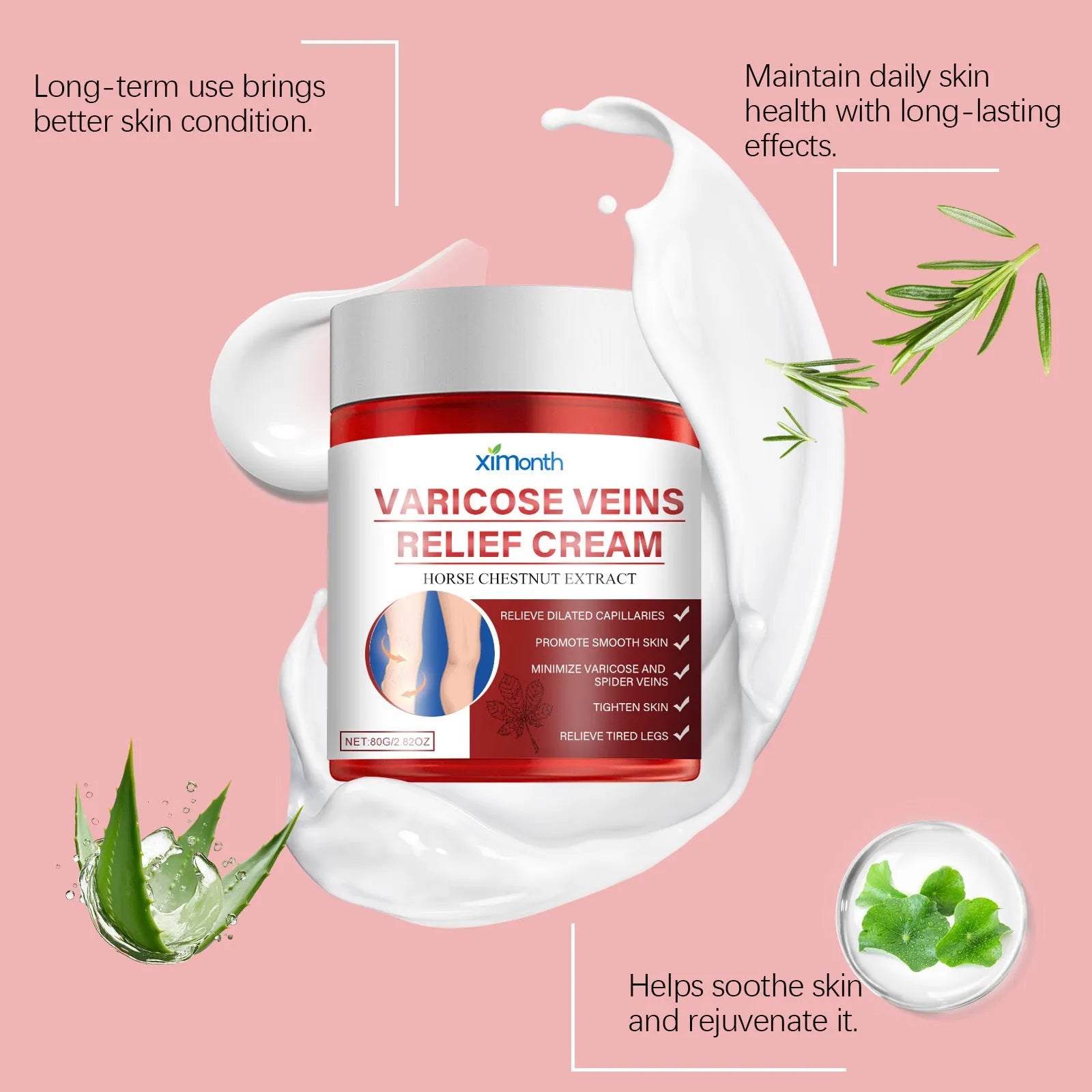 Two 80g tubes of leg moisturising cream for general skin types