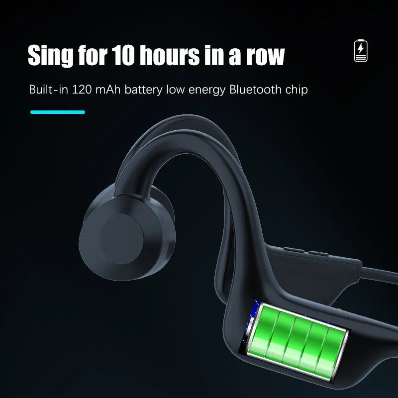 Black VG02 wireless sports Bluetooth headset with ear-mounted in-ear design shown with USB charging cable.