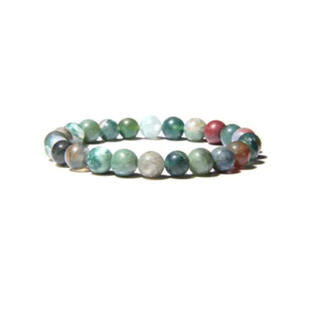 8mm natural stone beads bracelet in geometric design with genuine agate material