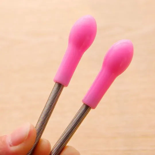Manual facial hair remover PP coil spring device for lip and face hair pink 19cm length
