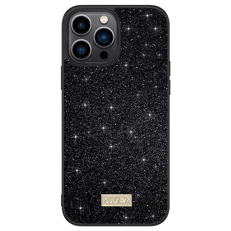 Star Diamond half-wrap phone case for Apple iPhone in Socialite Black colour with glitter finish