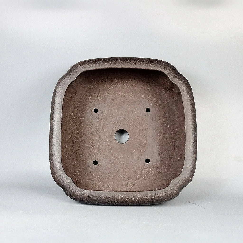 Handmade square purple sand ceramic bonsai flower pot 41x41x18cm antique finish