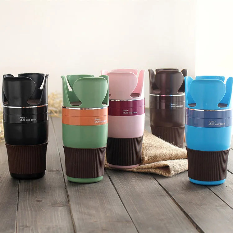 Car multifunction cup holder with phone navigation bracket in five colour options