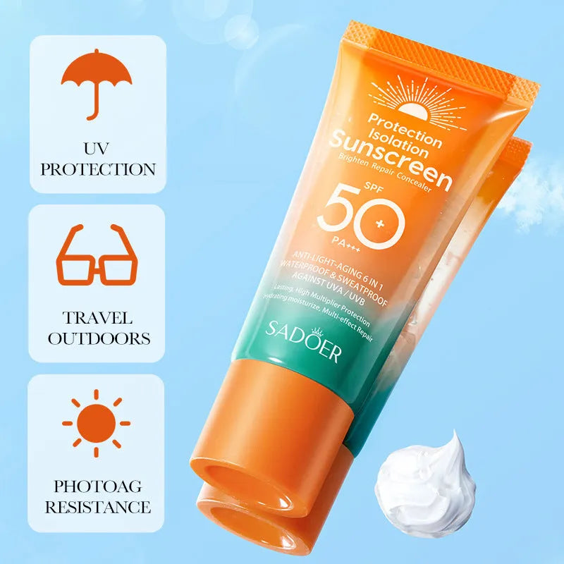 Double tube multi-effect repair isolation sunscreen 50g tube universal skin type