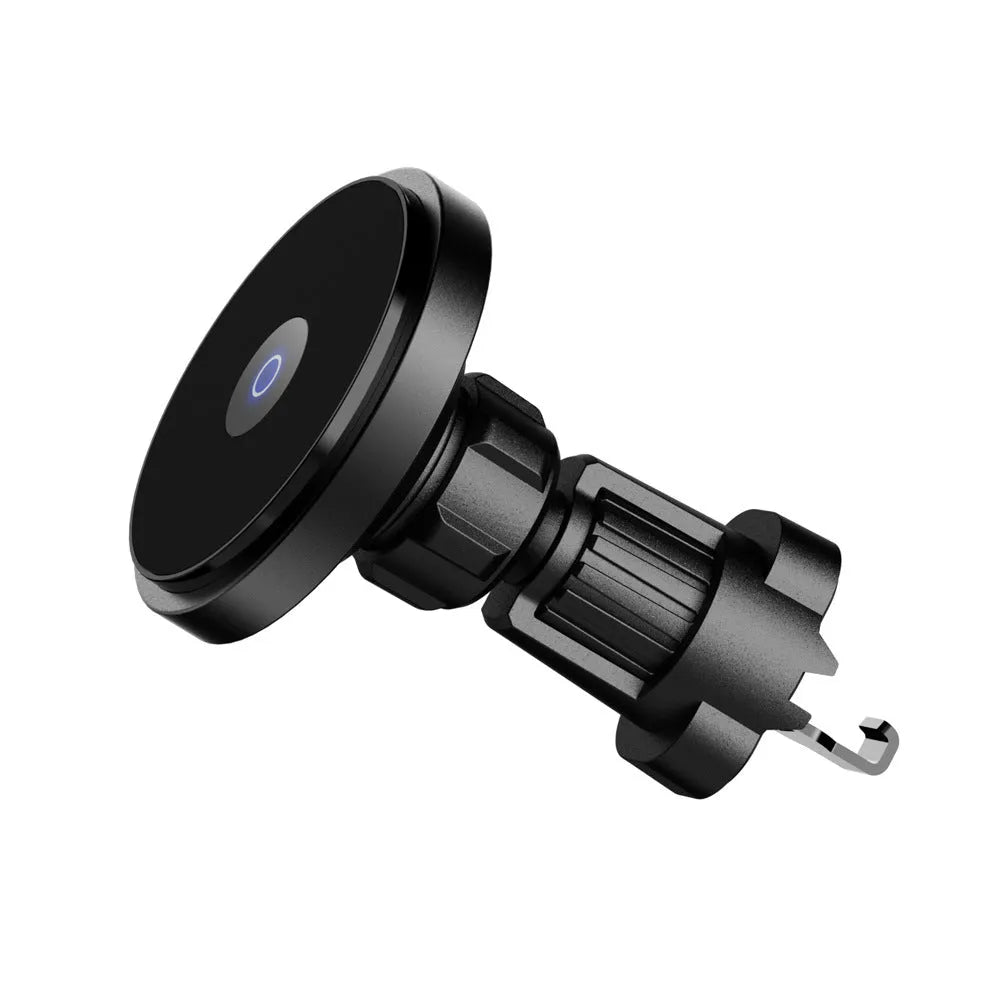 15W magnetic car wireless charger with air vent bracket in aluminium alloy and ABS construction