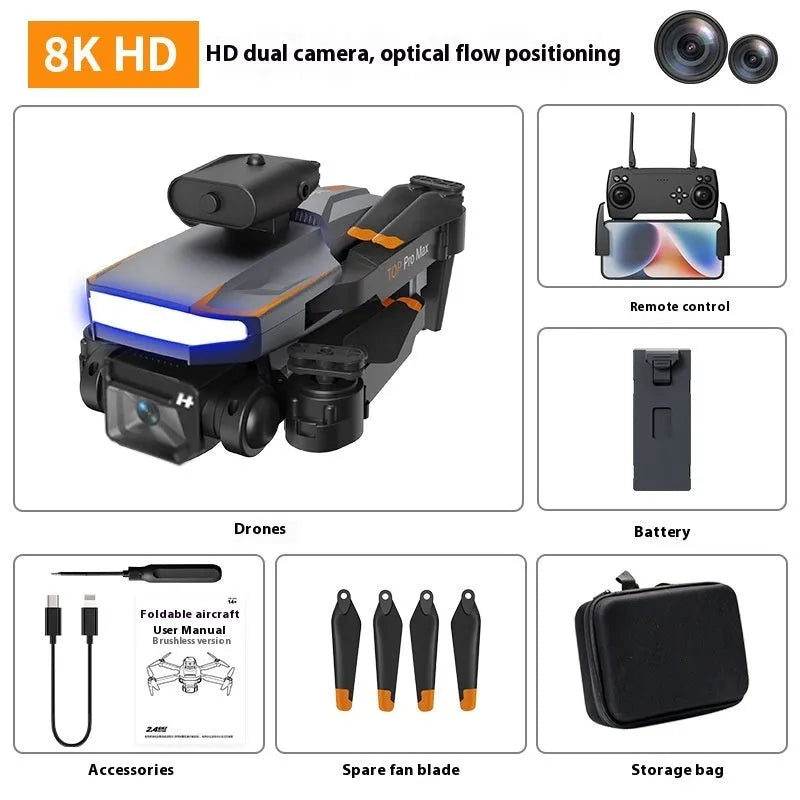 P18 UAV brushless quadcopter with optical flow positioning in black colour