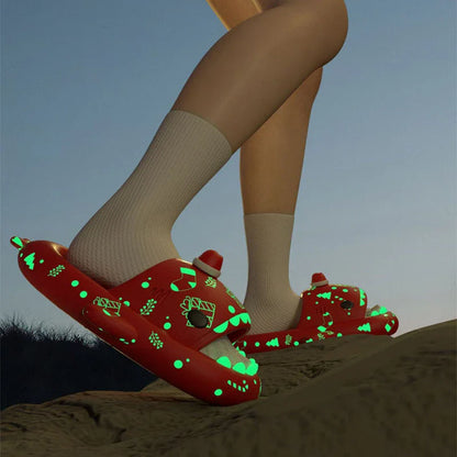 Luminous Shark Slippers with glowing design, perfect for Halloween and Christmas celebrations