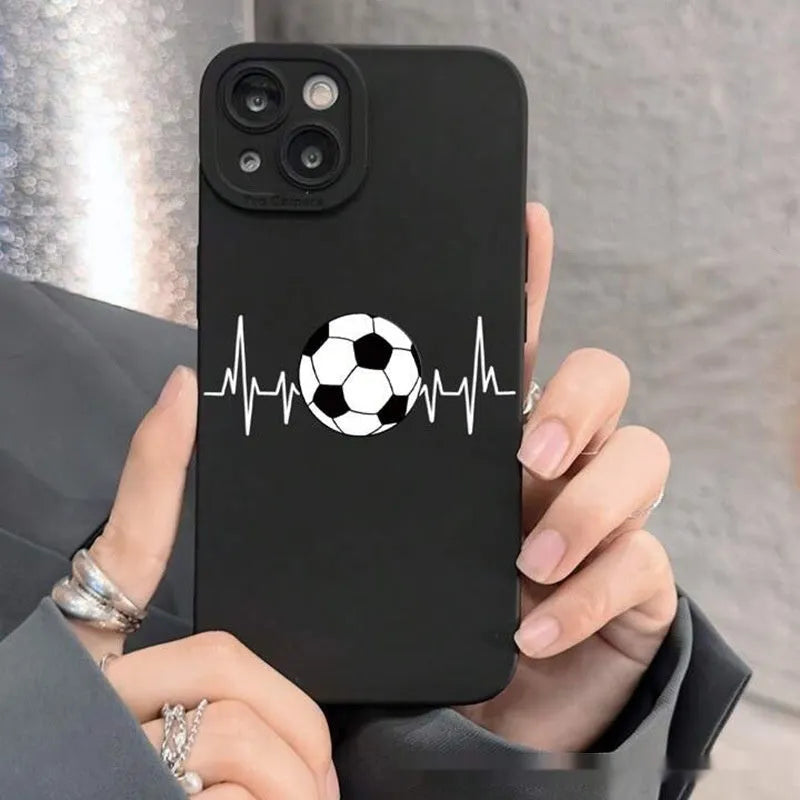 Pupil Black KT523 football printed TPU phone case back cover for iPhone