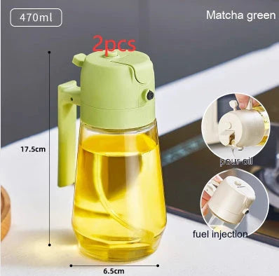 Olive Oil Dispenser with Spray and Pour Functionality, Crafted with Premium Glass Materials