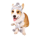 Japanese-style retro jacquard pet clothes set with sweater, scarf, and hat in grey or pink