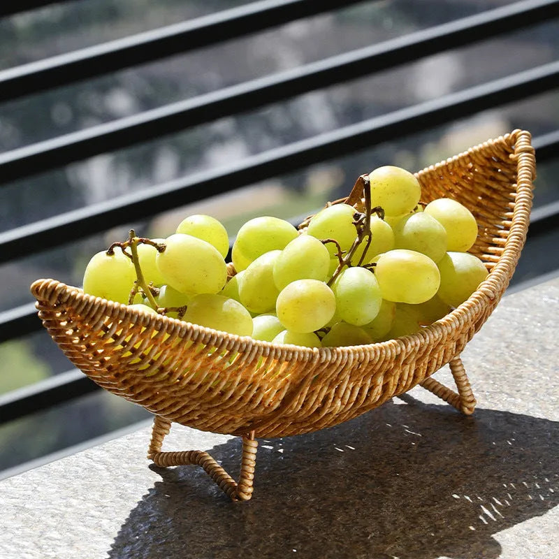 Plastic fruit plate decoration knitted basket dim sum rack on desktop
