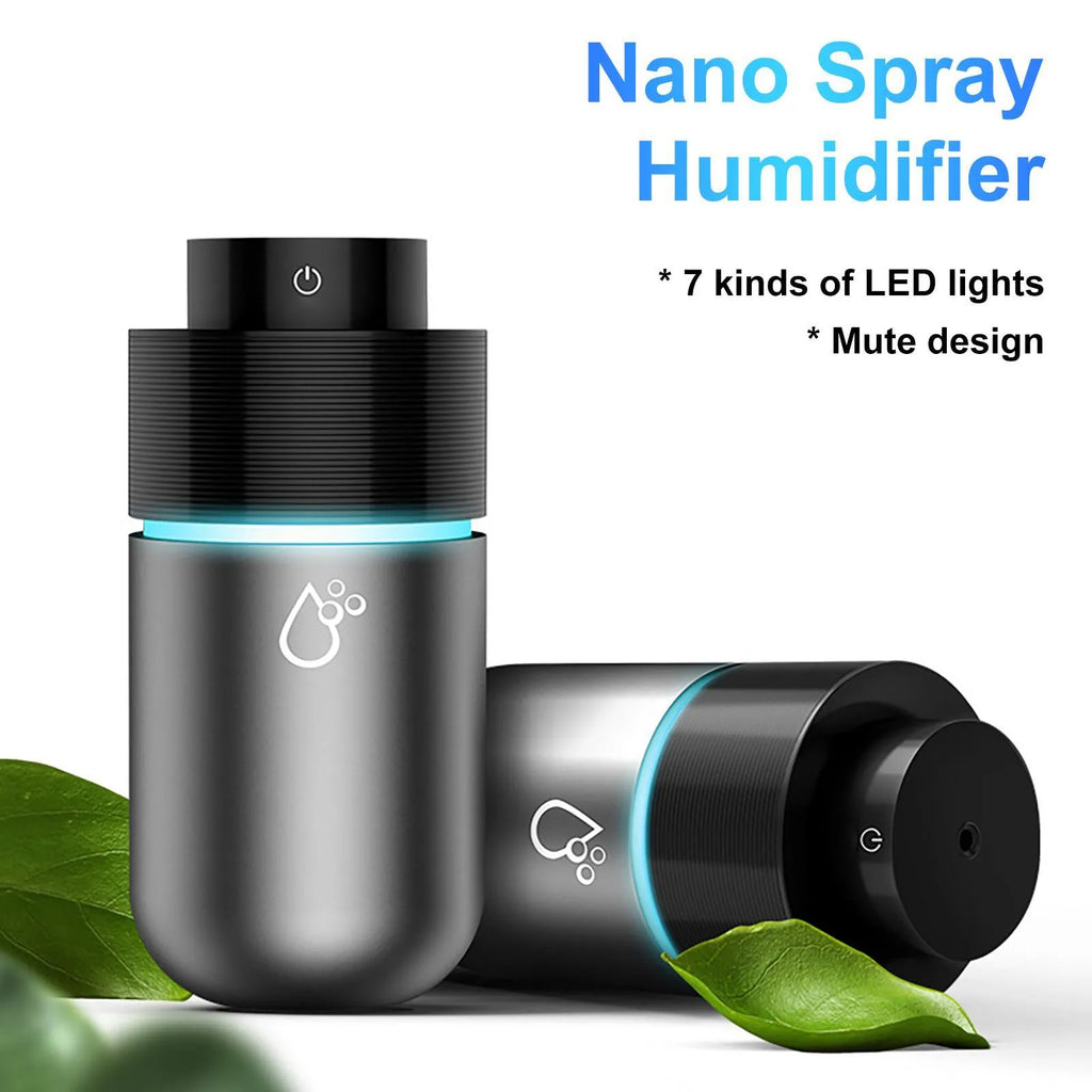 USB Car Mini Spray Air Purifying Humidifier 200ml Water Tank 35ml/H Spray Volume Grey White DC5V Powered Compact Vehicle Humidifier for Dashboard Use