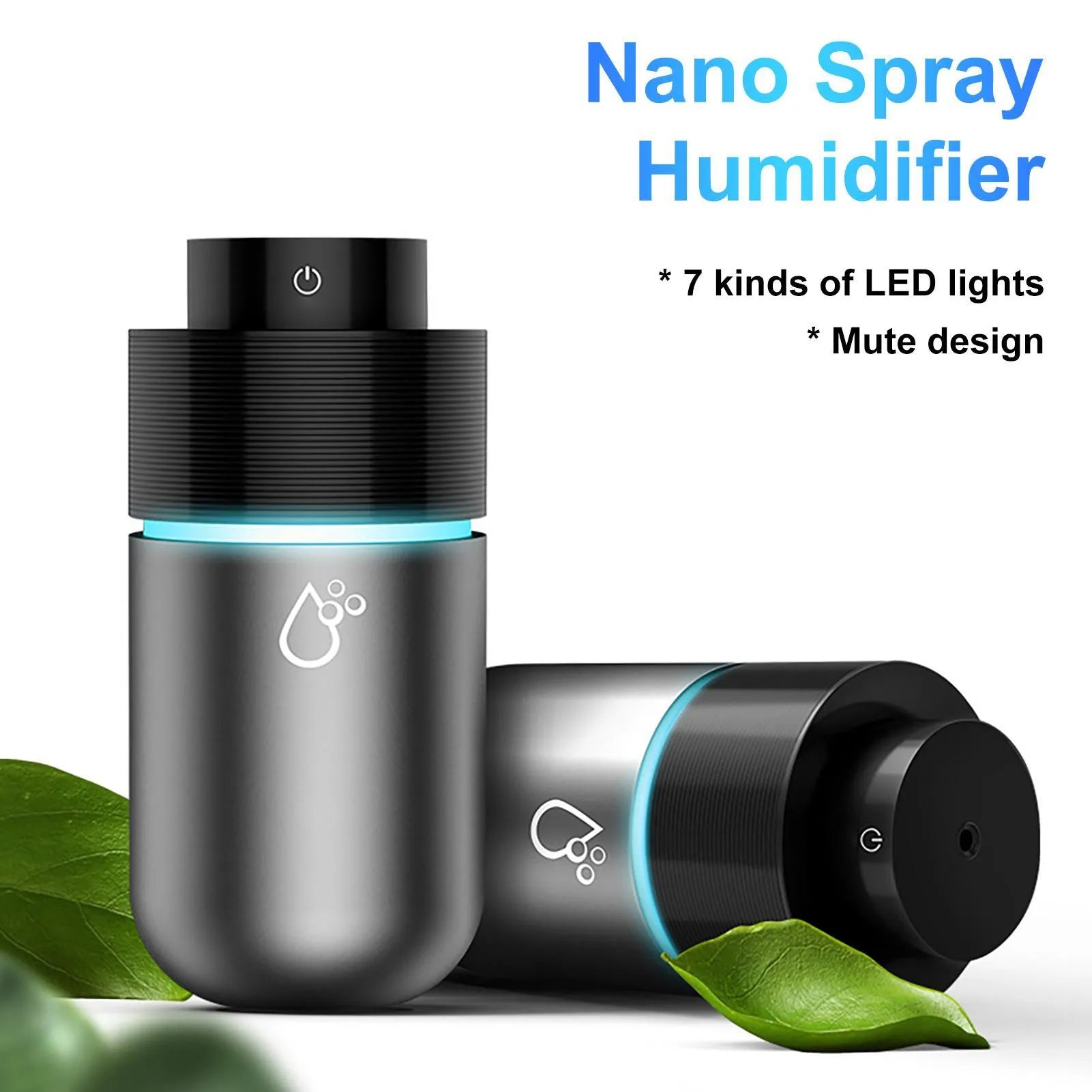 USB Car Mini Spray Air Purifying Humidifier 200ml Water Tank 35ml/H Spray Volume Grey White DC5V Powered Compact Vehicle Humidifier for Dashboard Use