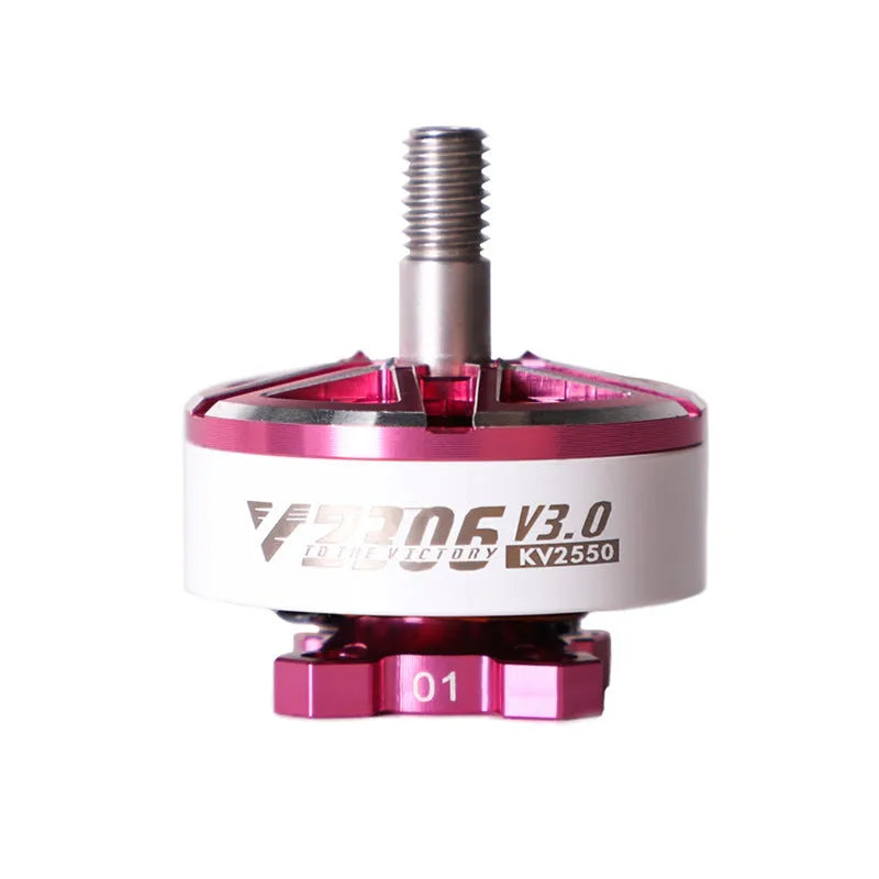 FPV brushless motor V2306 for 5-inch UAV crossing machine in orange and pink plastic with flash function