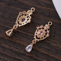 Crown design water drop pendant, 12x23mm, with micro-inlaid zircon and electroplated finish.