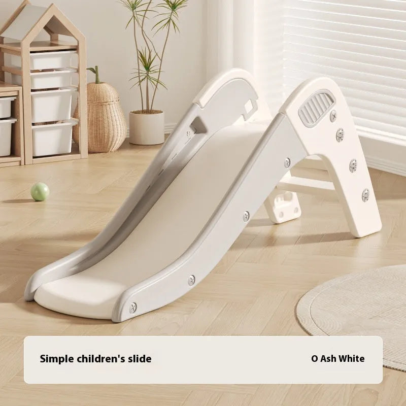 Small plastic baby slide for toddlers under 3 years in blue, yellow, brown, or grey