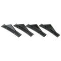 Four triangle car rear spoilers in bright black and carbon fibre finishes