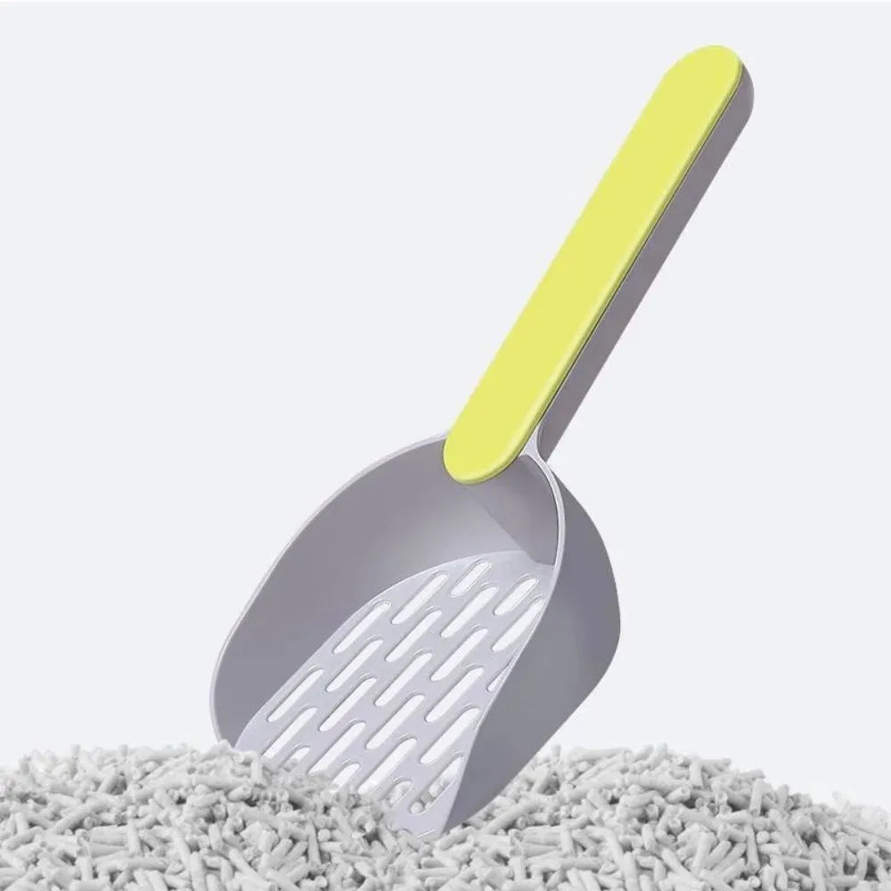 Blue plastic cat litter shovel measuring 26.6cm for pet waste removal