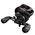 Fishing reel with drip wheel design and rocking wheel line mechanism, left or right hand wheel option