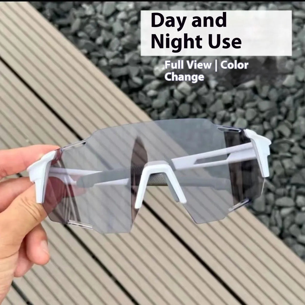 Sport Cycling Running Colour Changing Glasses for Outdoor Sun Protection Fishing Travel Driving Party Use in Black or White Frame with Colour Change Lens or Gray Lens Options