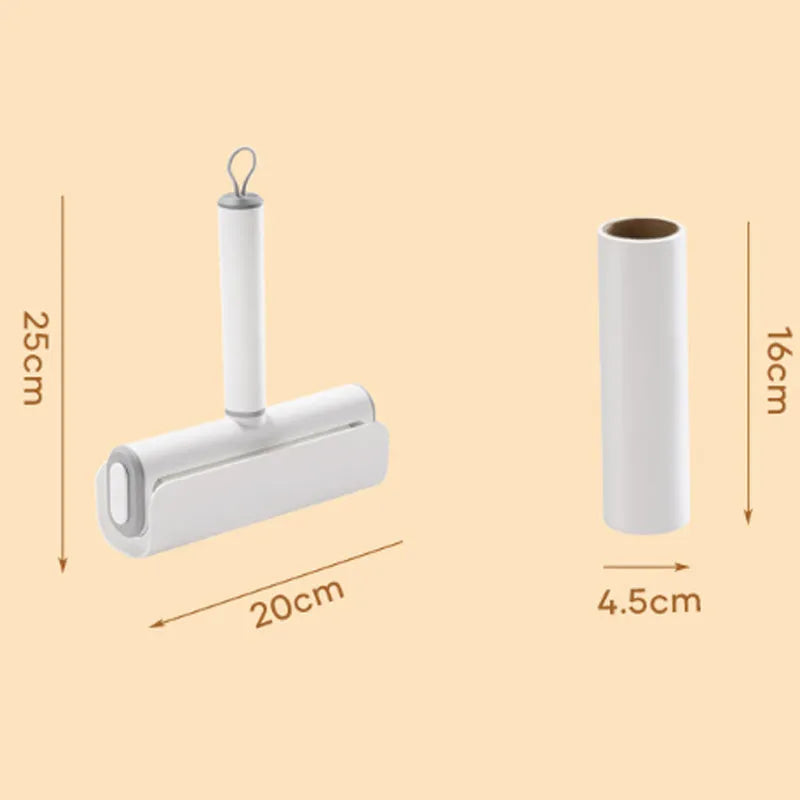 Pet hair lint remover roller with refillable sticky paper core for cat hair removal on floors