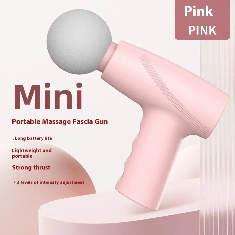 USB portable mini massage gun in pink or white, with 3-speed or 6-speed digital display option, under 36dB