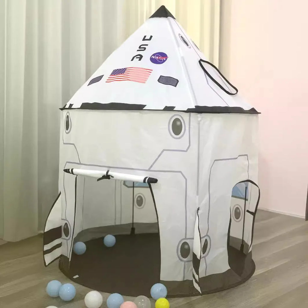 Foldable children's fabric play tent set with tunnel and triangle in robot three-piece colour for ages 4-6