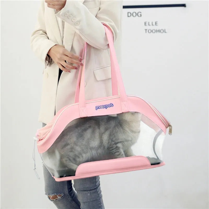 MOORPET genuine leather cat carry bag in Milan White colour with 25L capacity