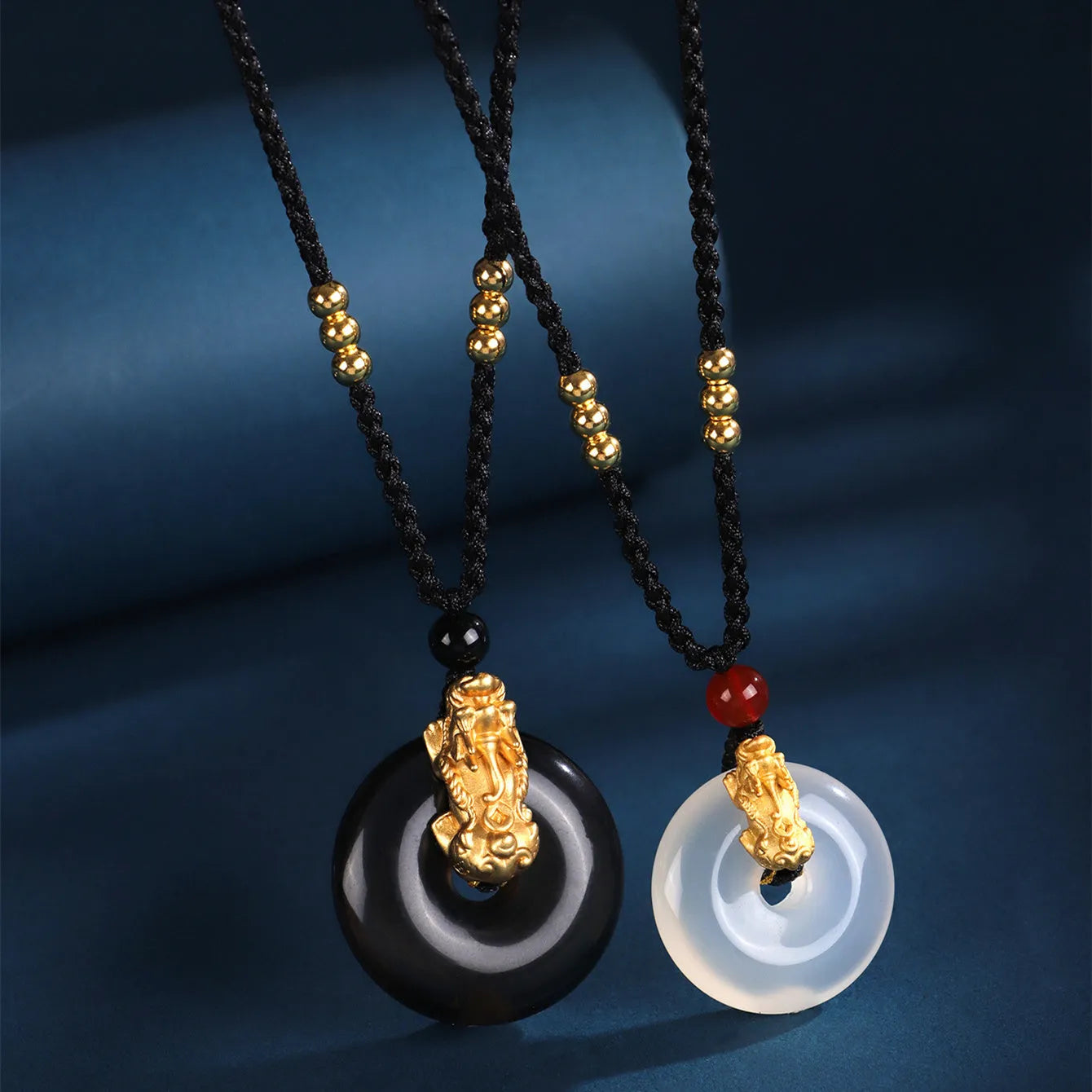 999 silver brave troops necklace with white agate peace buckle pendant and safety buckle closure