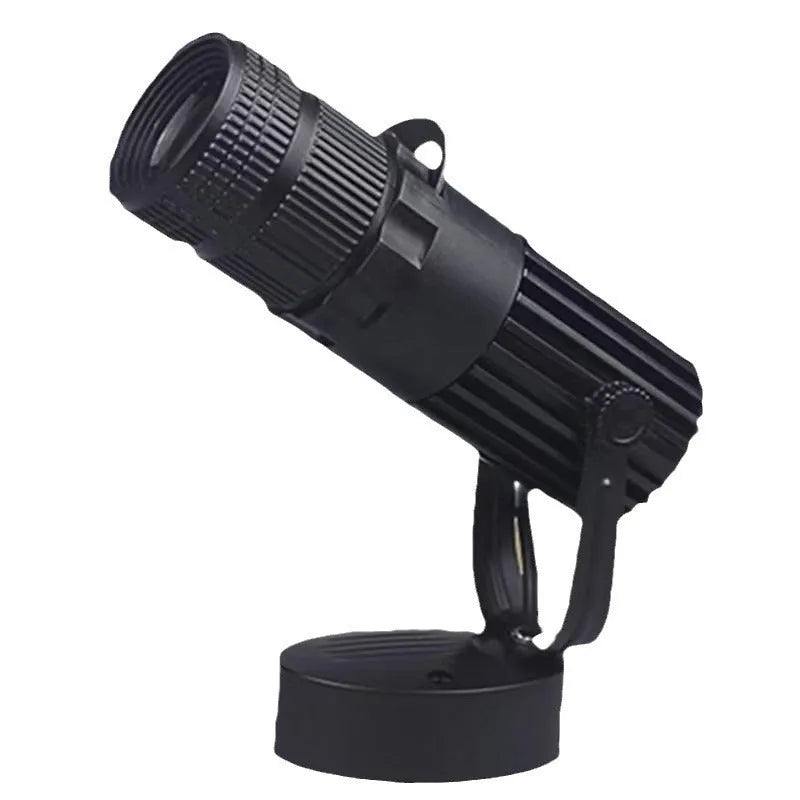 Black aluminium LED surface spotlight with 20W warm white light for commercial atmosphere lighting