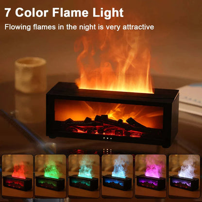 Relaxing 3D Flame Humidifier with Color Mood Lighting, Large Water Tank, and Customizable Mist Output