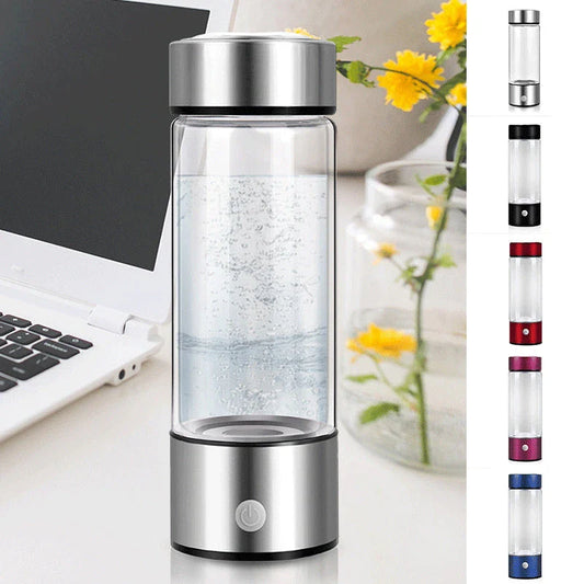 Premium Rechargeable Hydrogen Water Bottle with Portable Antioxidant Generator, Crafted from Borosilicate Glass for Exceptional Hydration and Health Benefits