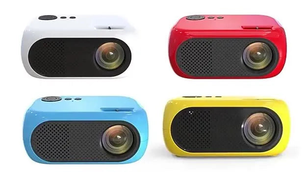 M24 micro mini portable projector in gold or white colour with power adapter