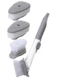 2 in 1 long handle cleaning brush with removable brush head and sponge attachment, PP and nylon materials, kitchen dishwashing tool