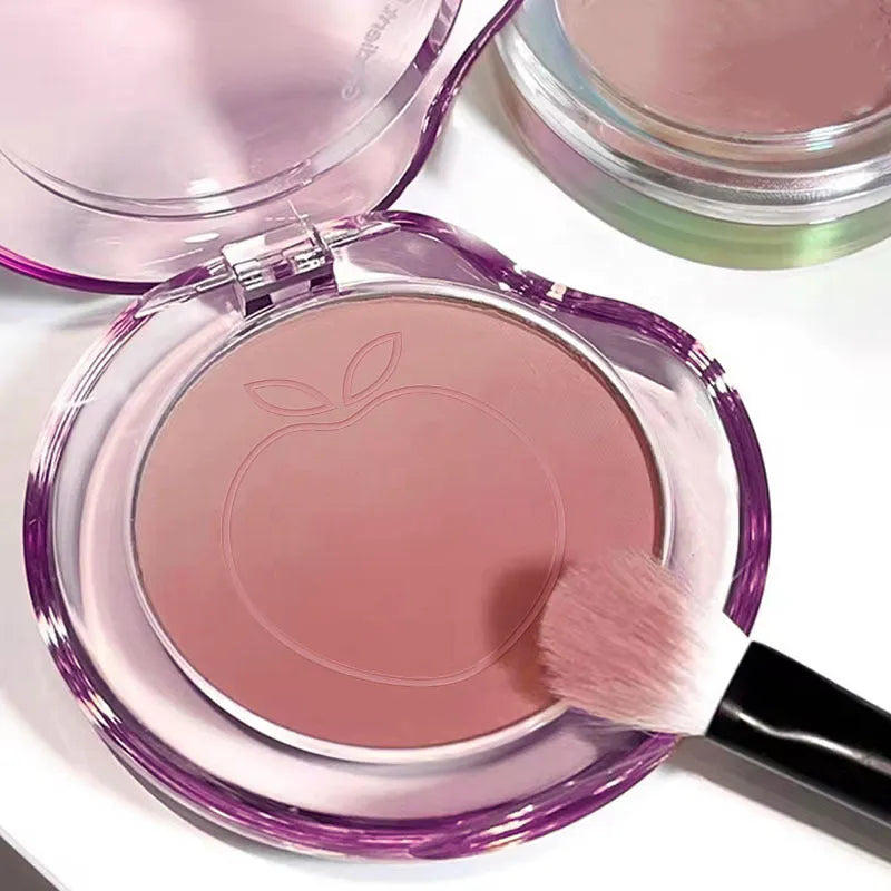 Bubble gradient design powder blush compact open, showing six shade options for dry skin.