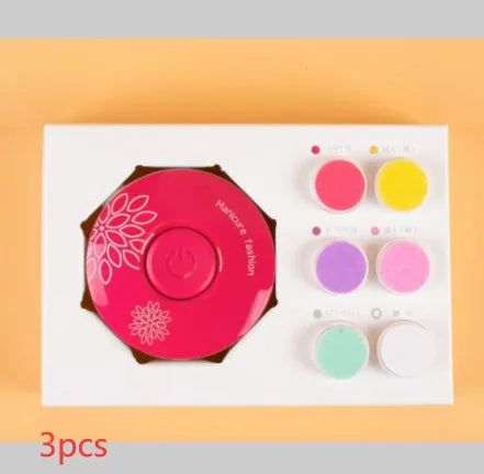 Baby electric nail polisher set with three grinding heads in red colour option