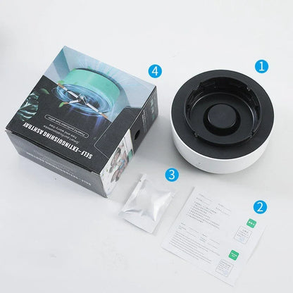 Sleek and efficient auto-purifying ashtray with powerful air cleaning technology for a cleaner, fresher smoking experience