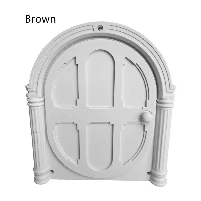 Plastic directional control pet door for cats and dogs, solid colour minimalist design, White Black Brown