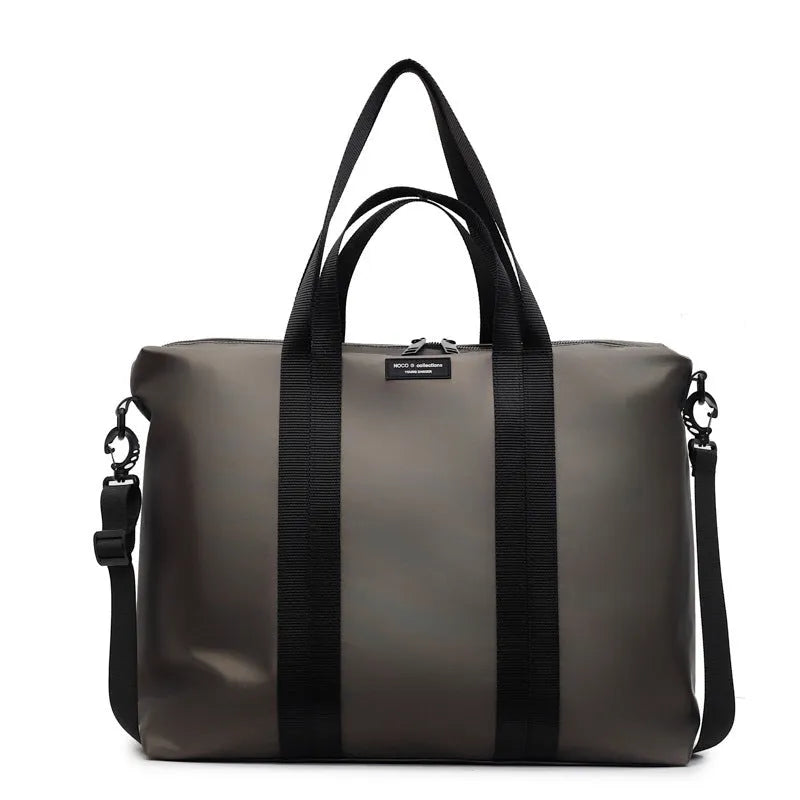 Lightweight Oxford cloth tote bag in black colour with 20-35L capacity for travel storage