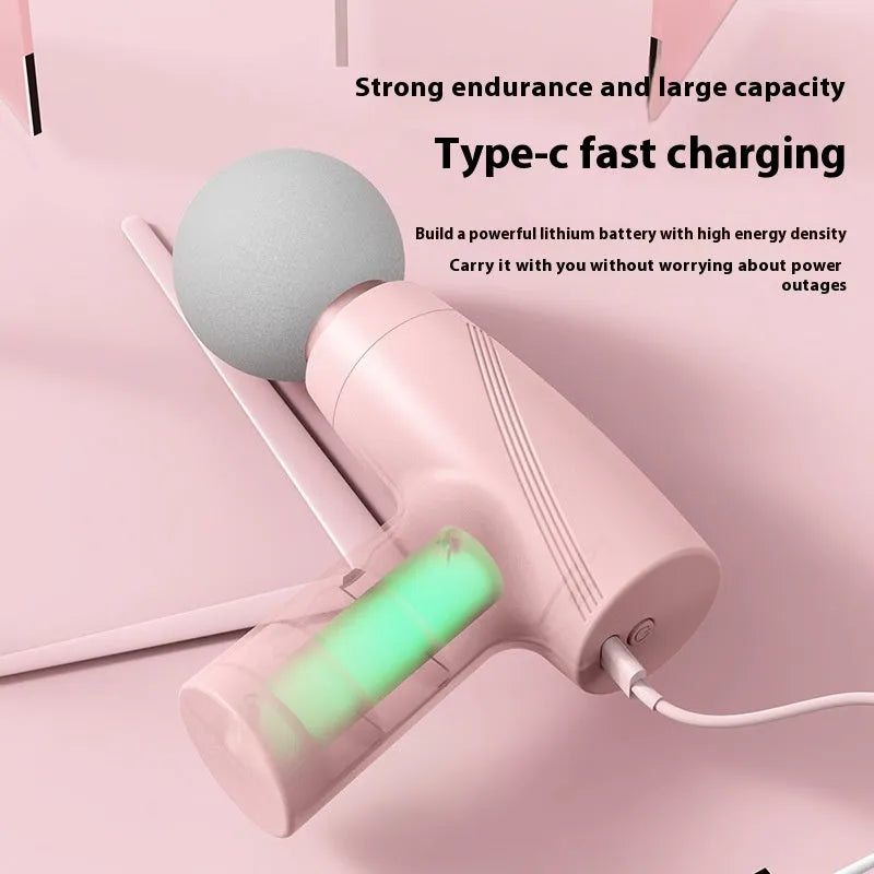 USB portable mini massage gun in pink or white, with 3-speed or 6-speed digital display option, under 36dB