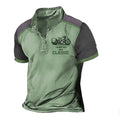 Men's solid colour golf polo shirt with 3D digital print and short sleeves.