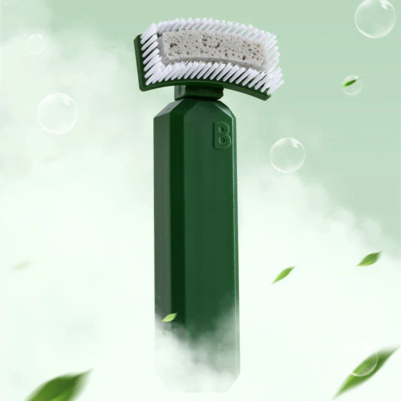 Versatile kitchen cleaning brush with dual scrubbing heads for tackling tough messes on various surfaces