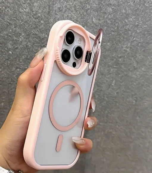 Acrylic anti-fall phone case with lens film bracket and hand rope for iPhone