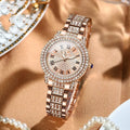 Ladies quartz watch with 32mm dial, steel belt, stainless steel butterfly clasp, Roman or diamond face
