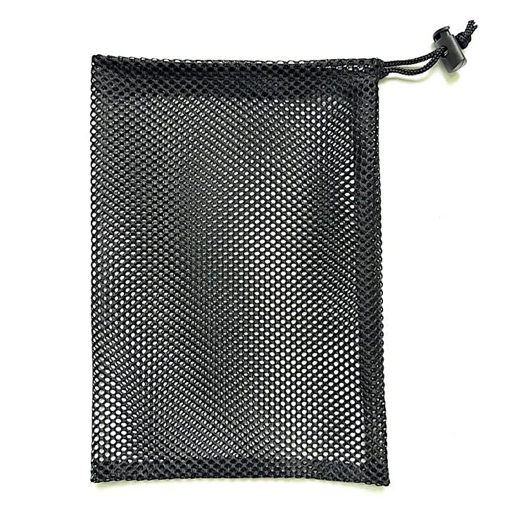 Black mesh drawstring bag for children's water ball toys with 5mm drainage holes